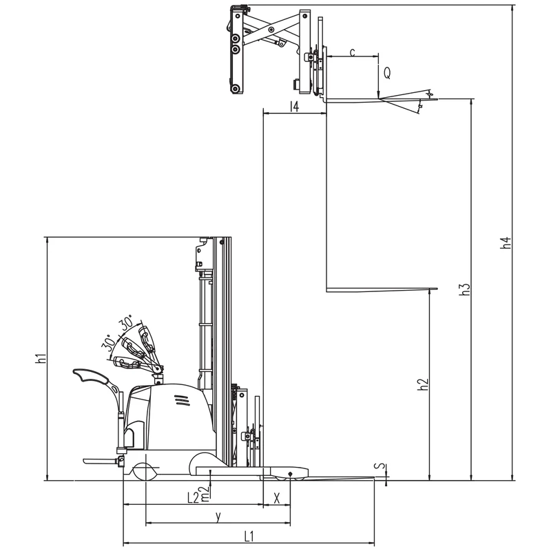 Electric Reach Stacker, Multi-Valve Control (EVV12DS/EVV15DS) 1250-1500 kg 2500-5500 mm - view 2