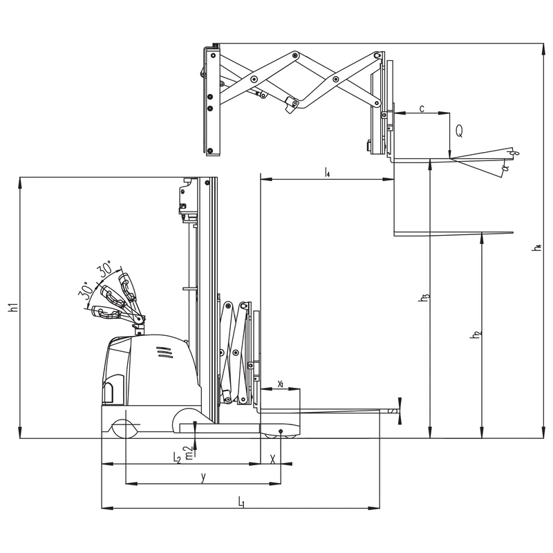 Electric Reach Truck, Magnetic Valve Control (EVV15DDS/EVV20DDS) 1500-2000 kg 2000-6000 mm - view 2