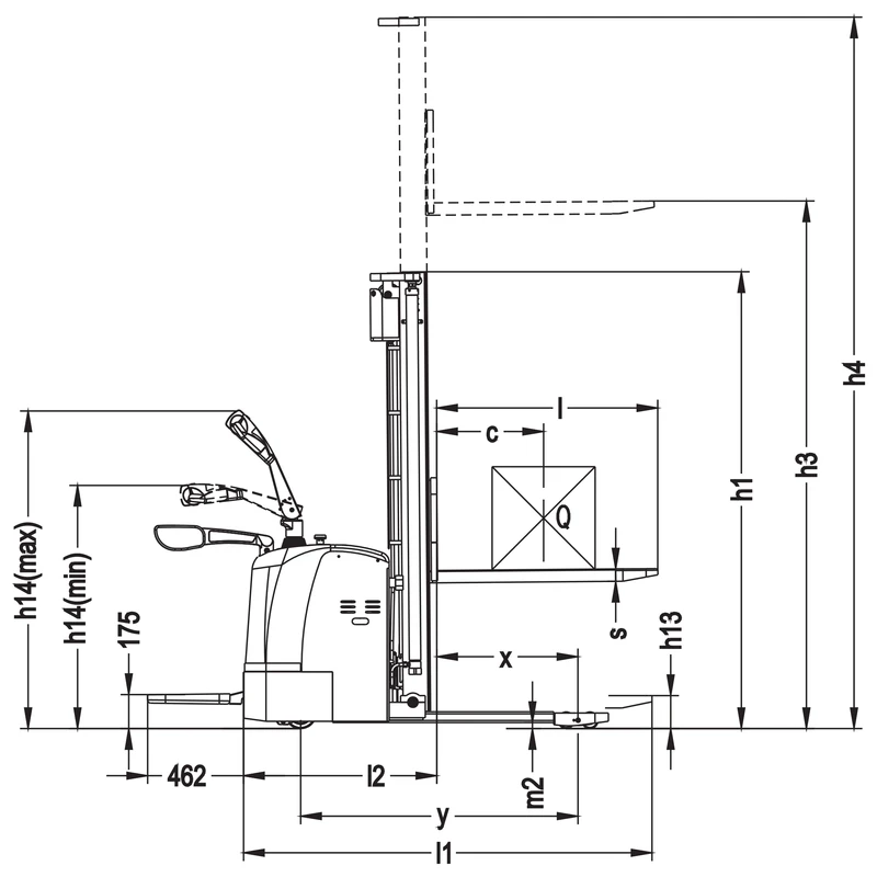 Electric Rider Straddle Stacker (EVV10PV-P/EVV12PV-P/EVV15PV-P) 1000-1500 kg 1600-5600 mm - view 2
